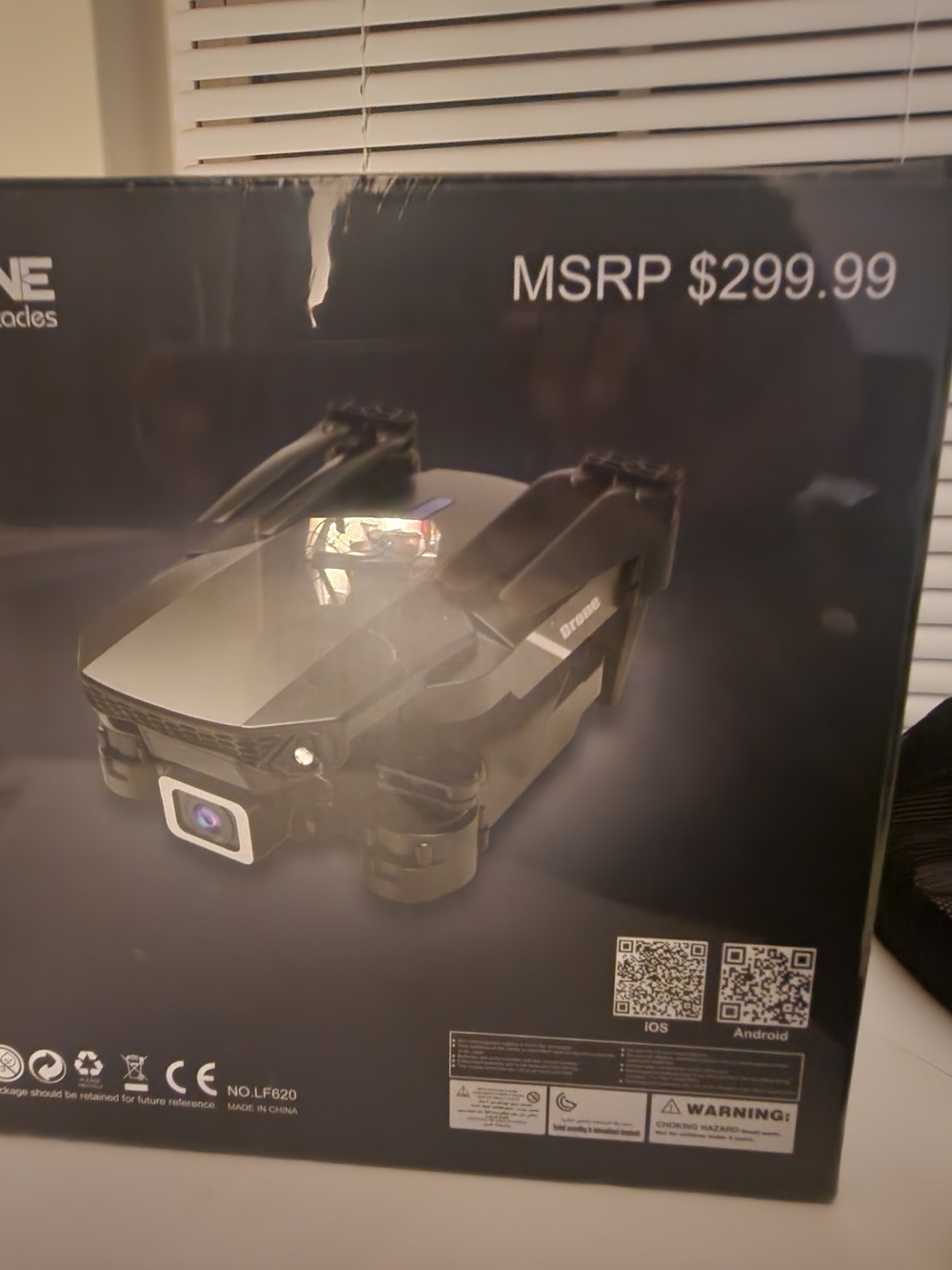 Foldable Black Drone with Camera - Black